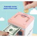 Kids ATM Password Finger Print Piggy Bank - Pink - Robot Bodyguard