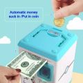 Kids ATM Password Finger Print Piggy Bank - Light Blue - Robot Bodyguard