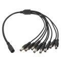 8 Channel Cable 1 Female to 8 Male Power Splitter For Secuirty Camera