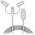 3 in 1 USB Cell Phone Cable , With Exchanging Tips -Lightning + Type-C+Mirco-B
