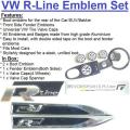 Volkswagen R-Line Emblem Special!!! VW Black R-Line Badges - R-Line Black Emblem Set