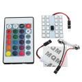 2 PCS Colorful 41MM T10 + Bicuspid Port Remote Control Car Dome Lamp LED Reading Light with 24 LED L