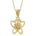 Diamond Butterfly Pendant in Plated Yellow Gold