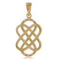 Diamond Celtic Knot pendant Plated in 14K Yellow Gold