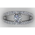 *CD DESIGNER JEWELRY* 2.02ct Sparkling Clear CZ Split Band Ring-Size R