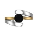*CD DESIGNER JEWELRY* 1.25ct Black Moissanite  Silver Ring with 9ct Yellow Gold Plating