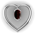 *CD DESIGNER JEWELRY*0.75ct Garnet CZ Heart Pendant in Silver