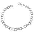 Genuine 19cm 925 Sterling Silver 6mm Oval Rolo Bracelet*Perfect for Charms*