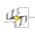 *CD DESIGNER JEWELRY* 1.57ctw Yellow and Clear CZ Wrap Ring in Silver- Size 8.75