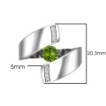 *CD DESIGNER JEWELRY* 1.57ctw Green and Clear CZ Wrap Ring in Silver- Size 9