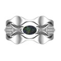 CD DESIGNER JEWELRY* 1.32ctw Mystic Topaz and Clear CZ Ring in Silver- Size 8.5