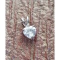 0.75ct Heart CZ Pendant in Silver