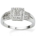 0.029ctw Diamond Engagement Ring in 925 Sterling Silver- Size 7