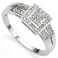 0.029ctw Diamond Engagement Ring in 925 Sterling Silver- Size 7