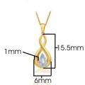 0.50ctw Natural Topaz Infinity Pendant in 9k Yellow Gold