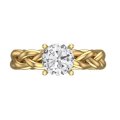 *CD DESIGNER JEWELRY* 1.535 ct Moissanite, Woven Style Ring in 9K Yellow Gold