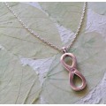 *CD DESIGNER JEWELRY* Natural Diamond Sterling Silver Infinity Pendant with Chain