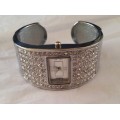Ladies Silver Plated Clip On watch