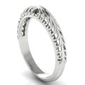 CD DESIGNER JEWELRY*18ct White Gold Victorian Style Wedding Band with Millgrain Detail- Size 6