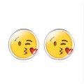 EMOJI Winking and Kissing With Heart Face Emoji Stud Earrings