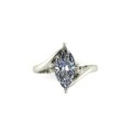 CD DESIGNER JEWELRY* 2ct Marquise CZ Split Band Ring in 925 Sterling Silver- Size 8.5