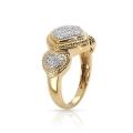 0.25 ctw Natural Diamond Cluster ring in 14k Yellow Gold
