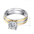 1.00ct Cubic Zirconia Stainless Steel Solitaire Engagement Style Ring- Size 8