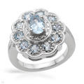 2.30ctw Topaz Flower Style Ring in Silver