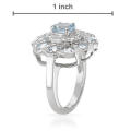 2.30ctw Topaz Flower Style Ring in Silver