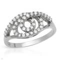 2.40ctw CZ Entwined Ring in Silver- Size 7