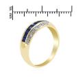 Natural Sapphire and Diamond Band in 10K Yellow Gold