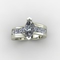 *CD DESIGNER JEWELRY* 3.20ctw Marquise CZ Ring in Silver- Size R