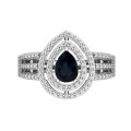 *CD DESIGNER JEWELRY* 1.20ctw Natural Sapphire and CZ Ring in Silver- Size 8.5