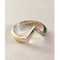 0.11ctw Tanzanite Wishbone Style Ring in Silver- Size N