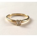 0.24ct Natural Diamond Solitaire Ring in 9K Yellow Gold