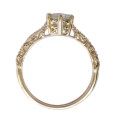 CD DESIGNER JEWELRY* 0.844ct Moissanite Victorian Style Ring in 9K Yellow Gold
