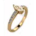 CD DESIGNER JEWELRY*0.65ctw Morganite and Diamond Gold Plated over Silver Engagement Ring- Size 8.5