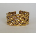 Gold Plated Rustic Entwined Band- Size 8