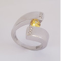 *CD DESIGNER JEWELRY* 1.57ctw Yellow and Clear CZ Wrap Ring in Silver- Size 8.75