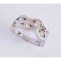 *CD DESIGNER JEWELRY* 2.15ctw Clear CZ Ring in Silver- Size Q