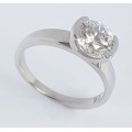 *CD DESIGNER JEWELRY*2.00ct Cubic Zirconia Ring in 925 Sterling Silver- Size 8.5
