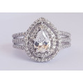 *CD DESIGNER JEWELRY*1.20ctw Natural Topaz and CZ Ring in 925 Sterling Silver- Size 8.25