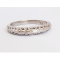CD DESIGNER JEWELRY*18ct White Gold Victorian Style Wedding Band with Millgrain Detail- Size 6