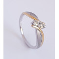 CD DESIGNER JEWELRY*0.24ctw Natural Diamond Ring in 925 Sterling Silver- Size 8.5