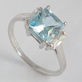 *CD DESIGNER JEWELRY*1.95ctw Natural Topaz and CZ Ring in Silver- Size 7.5