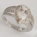 *CD DESIGNER JEWELRY*2.81ctw Simulated Diamond Engagement Ring in 925 Sterling Silver*Size R*