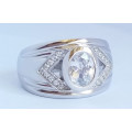 1.09ctw CZ Ring in Silver- Size P