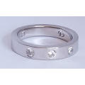 *CD DESIGNER JEWELRY* 0.30ctw Wedding Band in 925 Sterling Silver- Size R