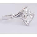 CD DESIGNER JEWELRY* 2ct CZ Marquise Split Band Ring in Silver- Size 8.75