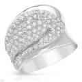 CZ Cluster Dress Ring in Silver- Size 7